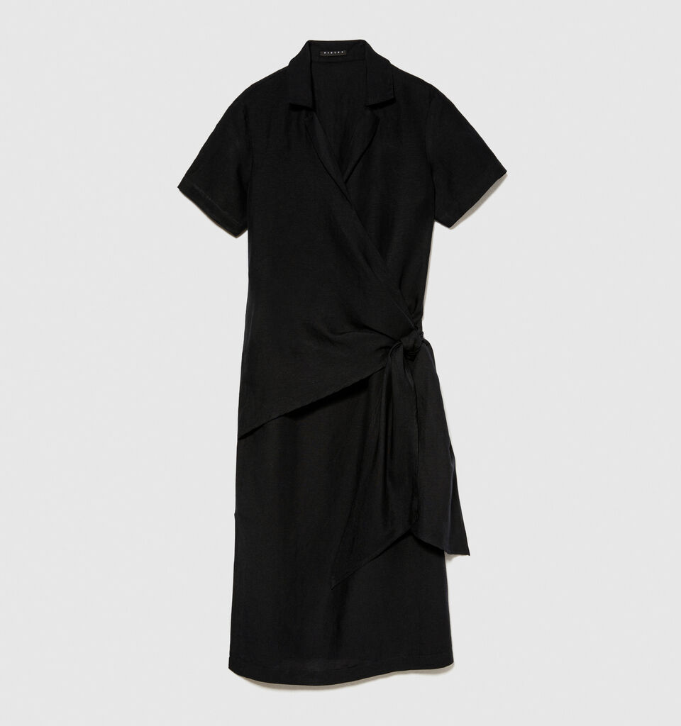 Midi dress with twist - women's midi dresses - Black | Sisley image number 6
